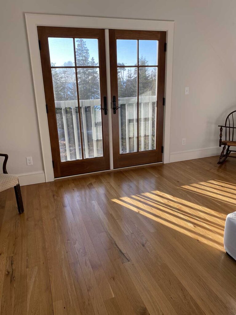 Floor and doorway to porch