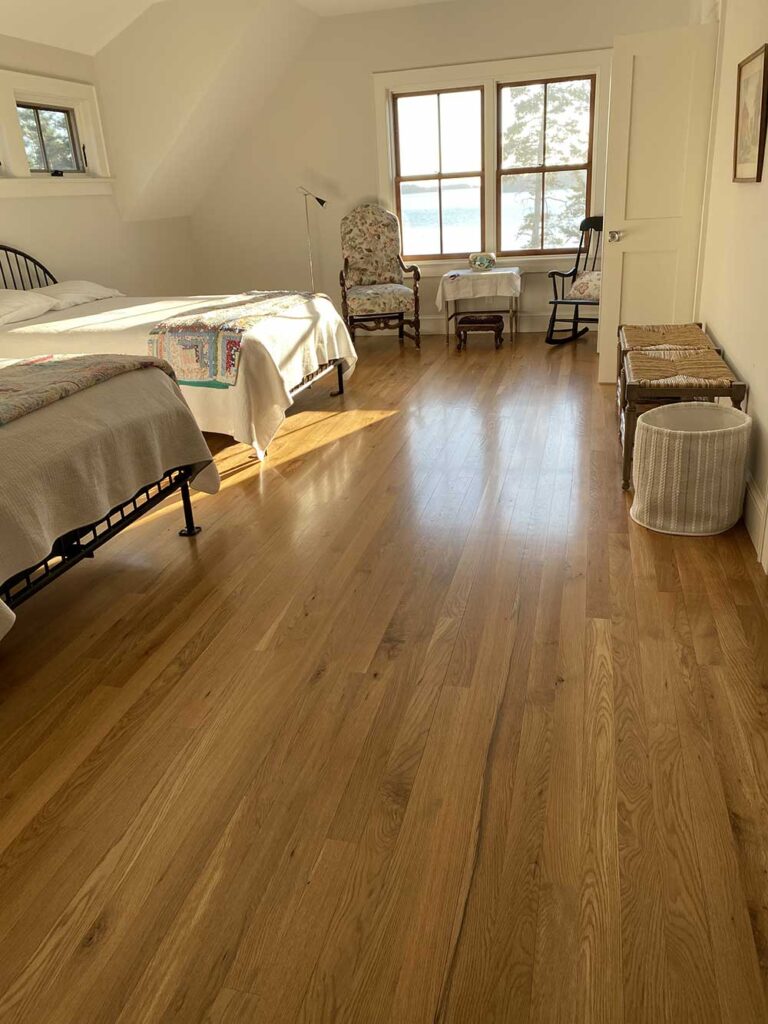 Wood floor in bedroom