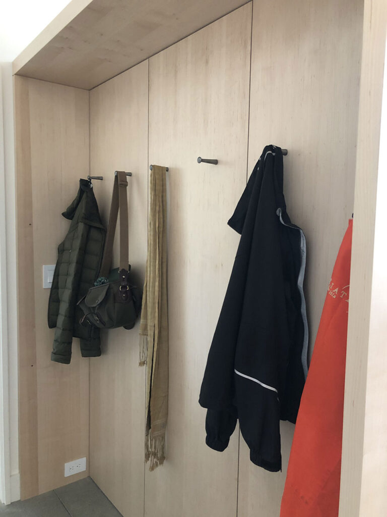 Mudroom closets and storage at Brooklin Shore Front