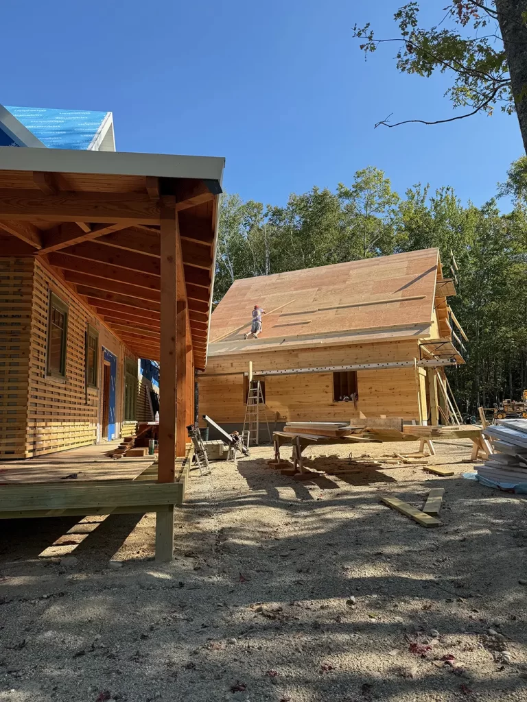 Eggemoggin Reach home exterior with garage